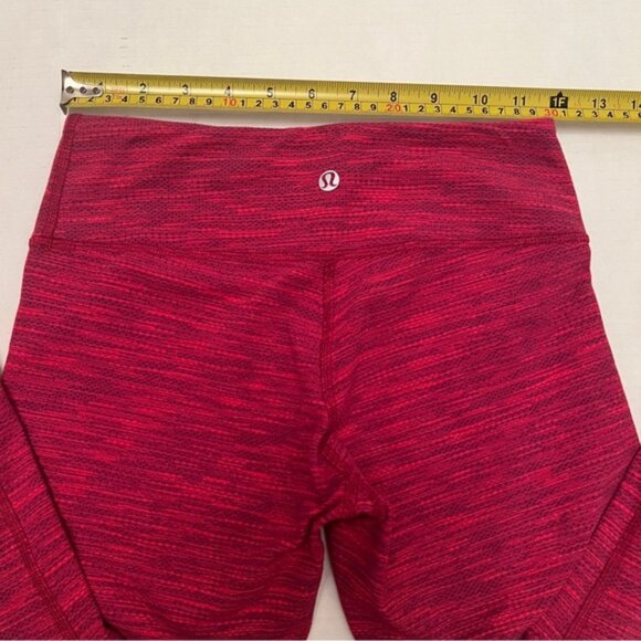 LULULEMON   * Wunder Under Crop II Diamond Jacquard Space Dye Bumble Berry Sz 4 - Picture 5 of 16